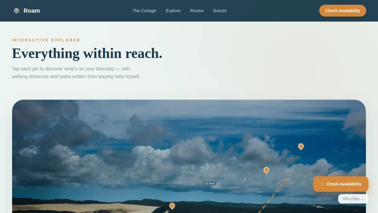 Trek — Explore Rural Lodging Landing Page Template