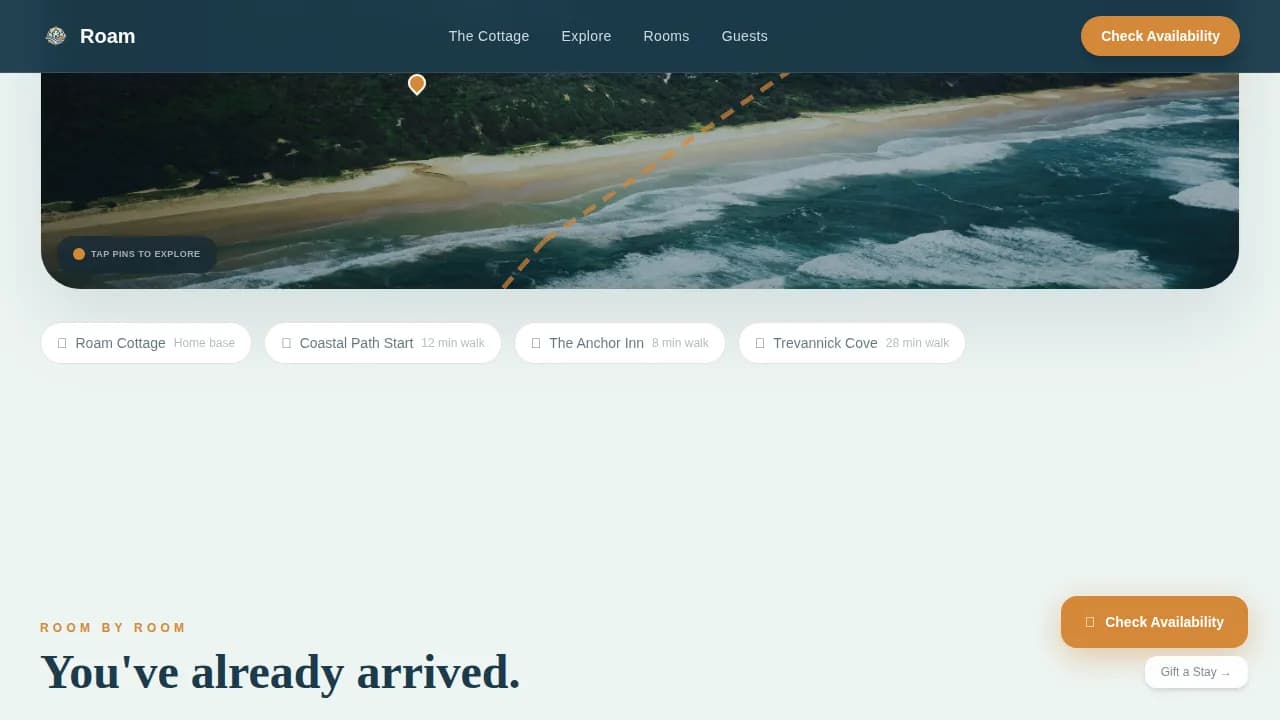 Trek — Explore Rural Lodging Landing Page Template