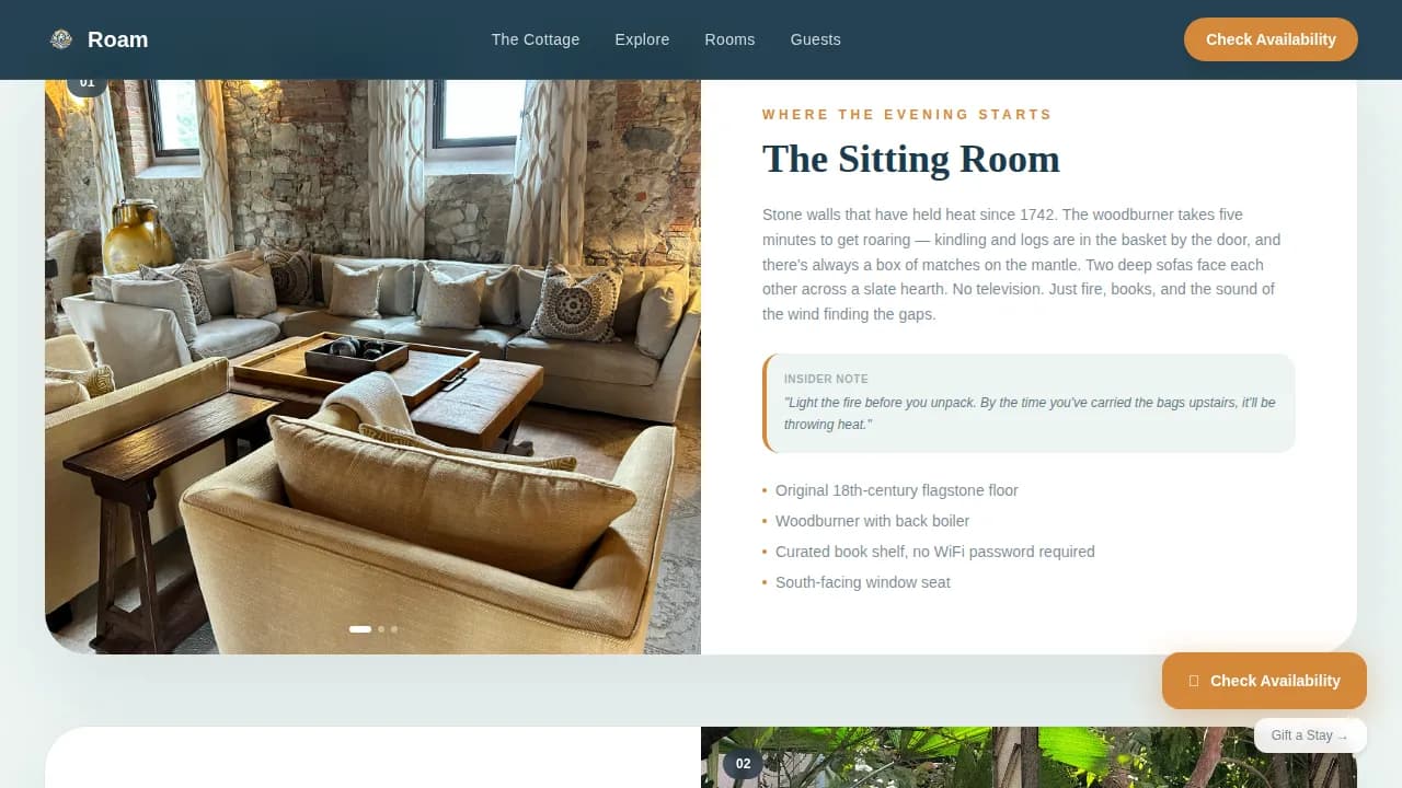 Trek — Explore Rural Lodging Landing Page Template