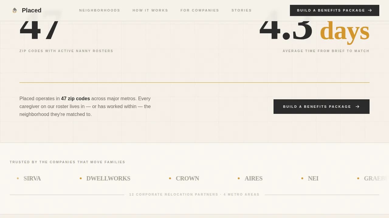 Nanny — Expert Childcare Placement Landing Page Template