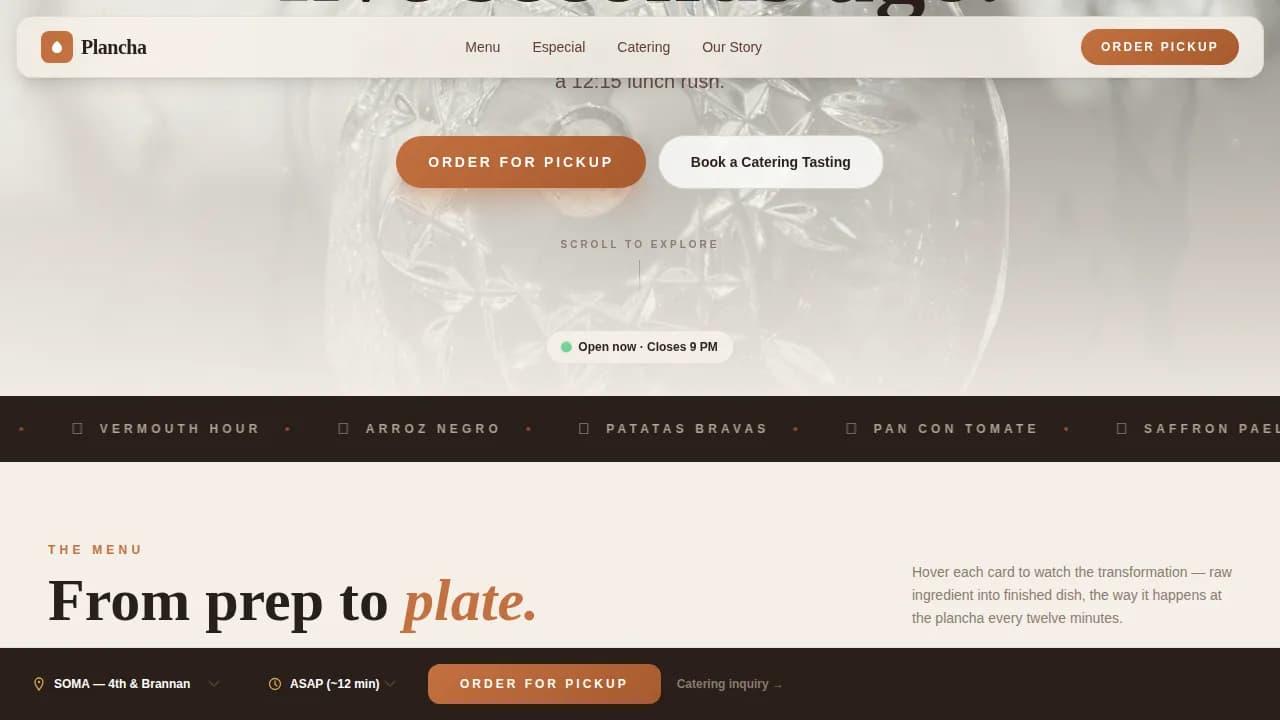 Sear — Premium Iberian Kitchen Landing Page Template