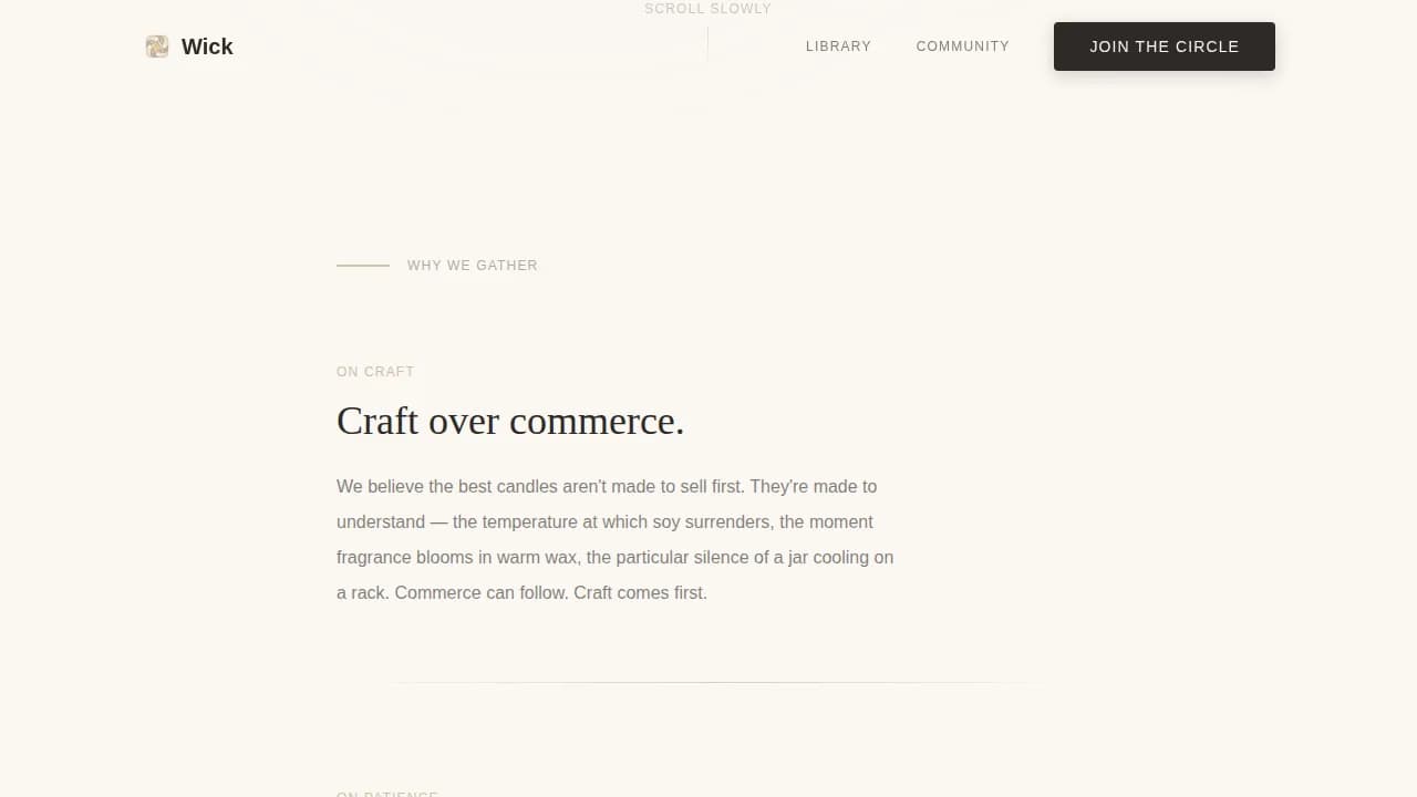 Glow — Artisan Wax Studio Landing Page Template