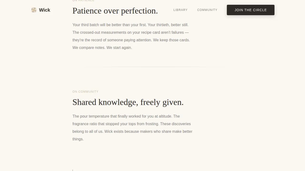 Glow — Artisan Wax Studio Landing Page Template