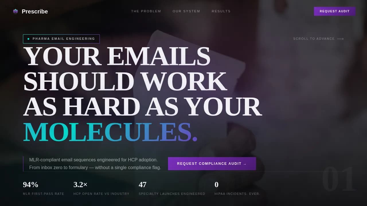 Formulate — Compliant Pharma Communications Landing Page Template