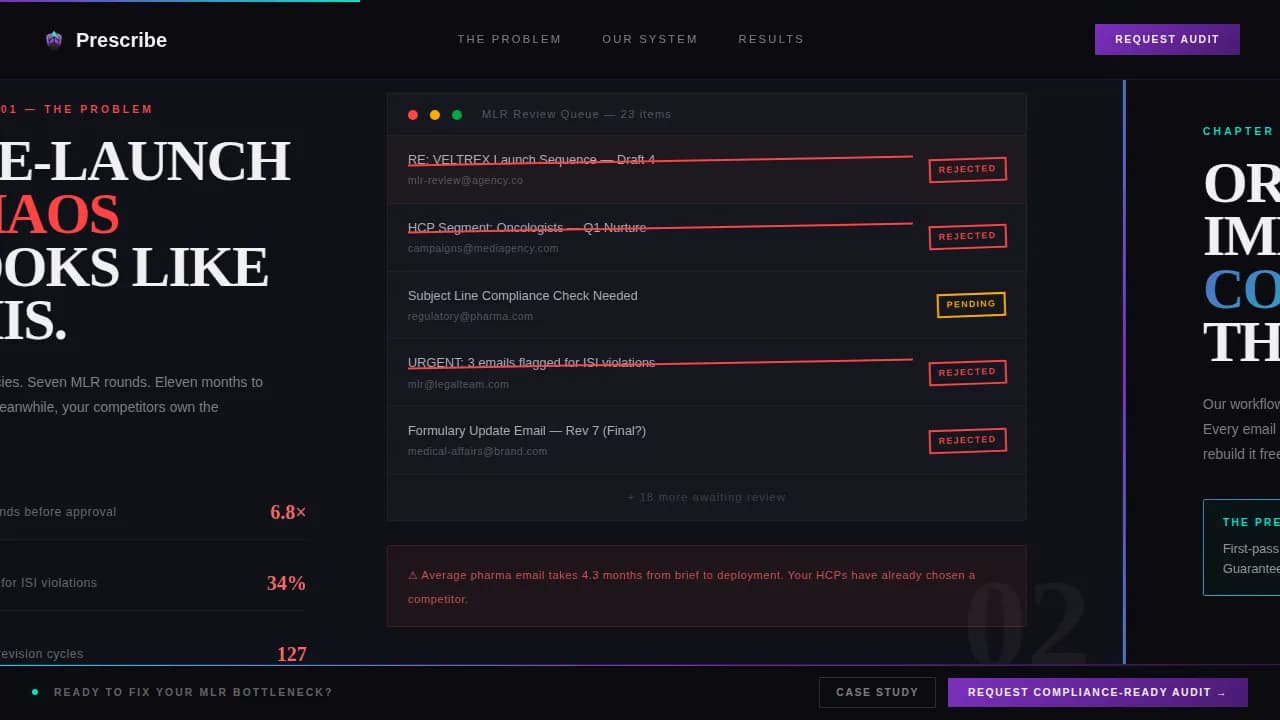Formulate — Compliant Pharma Communications Landing Page Template