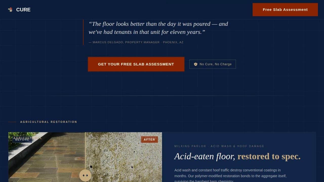 Concrete Products & Booking Website Template