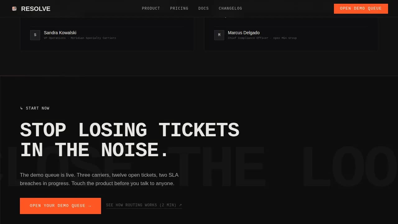 Streamline — Integrated Insurance Management Landing Page Template