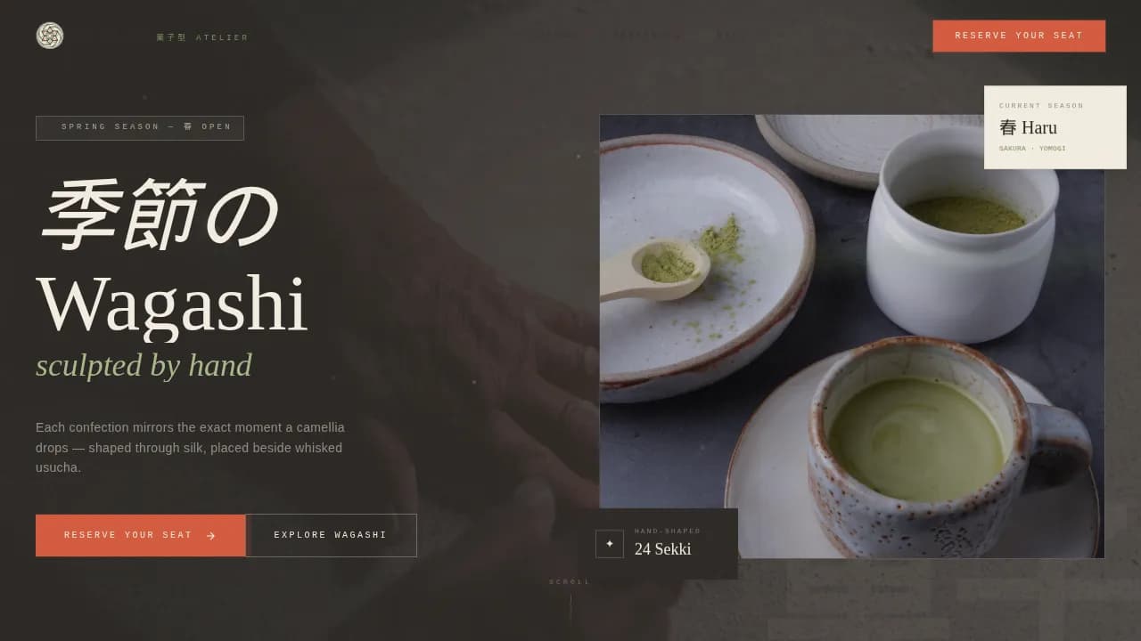 Artisan — Masterclass Traditional Wagashi Landing Page Template