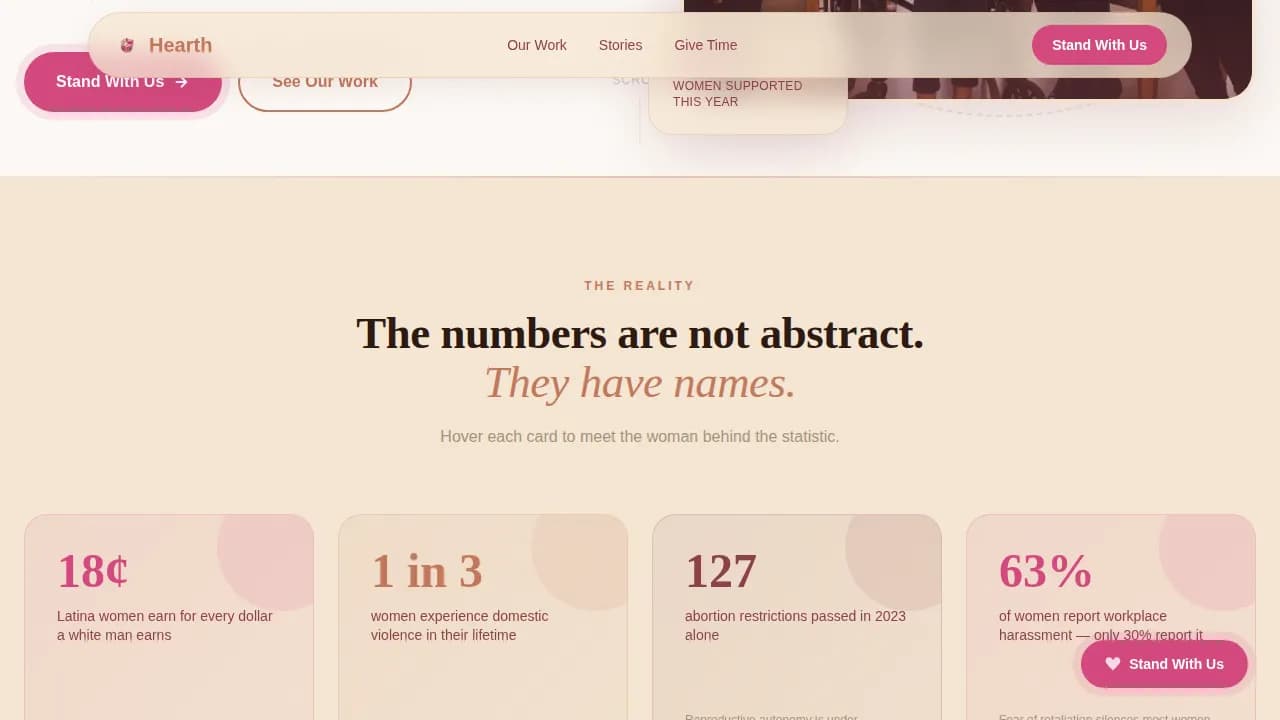 Hearth - Warm Community Advocacy Landing Page Template