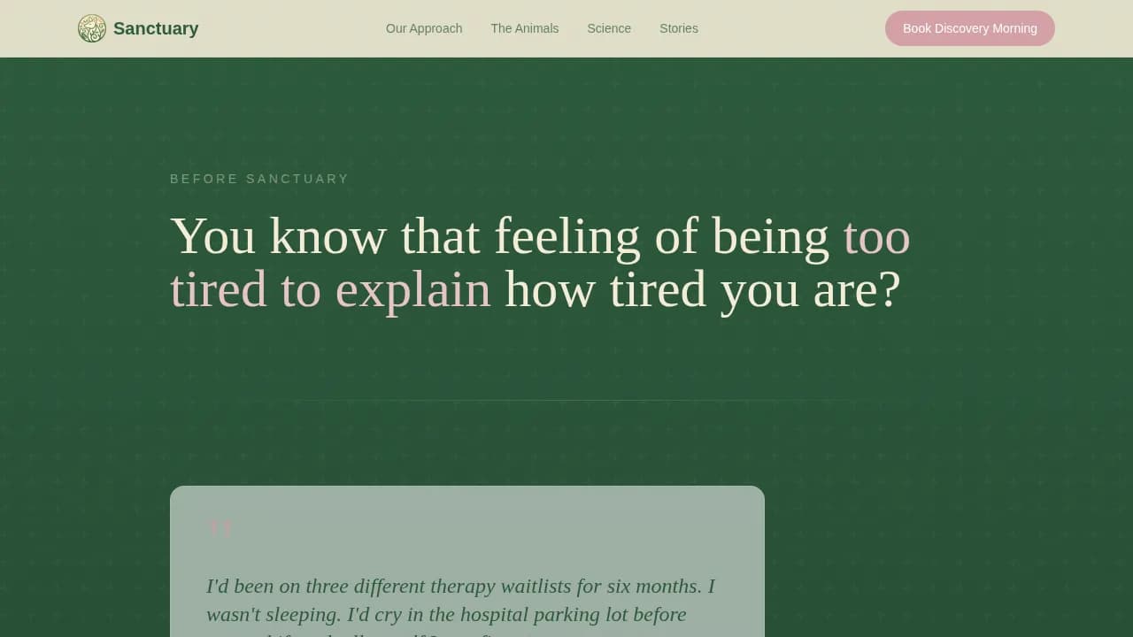 Retreat — Healing Pet Wellness Landing Page Template