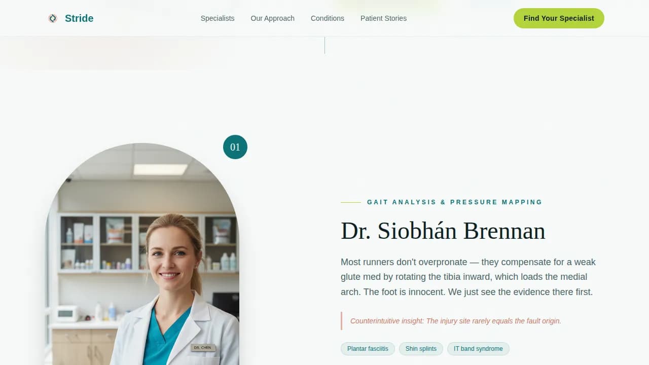 Swift — Pro Sports Podiatry Landing Page Template