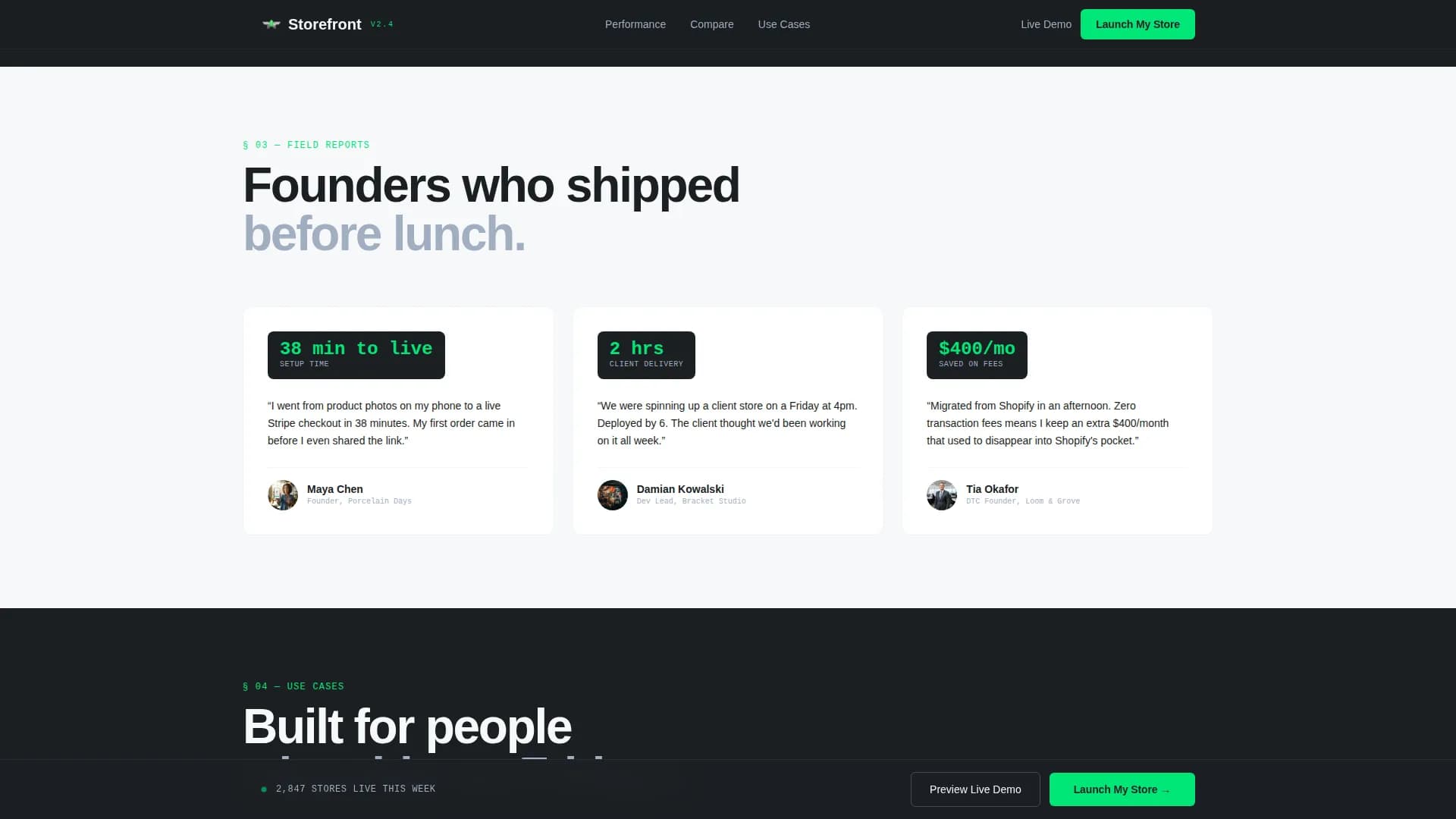 Storefront - Startup Velocity Ecommerce Landing Page Template