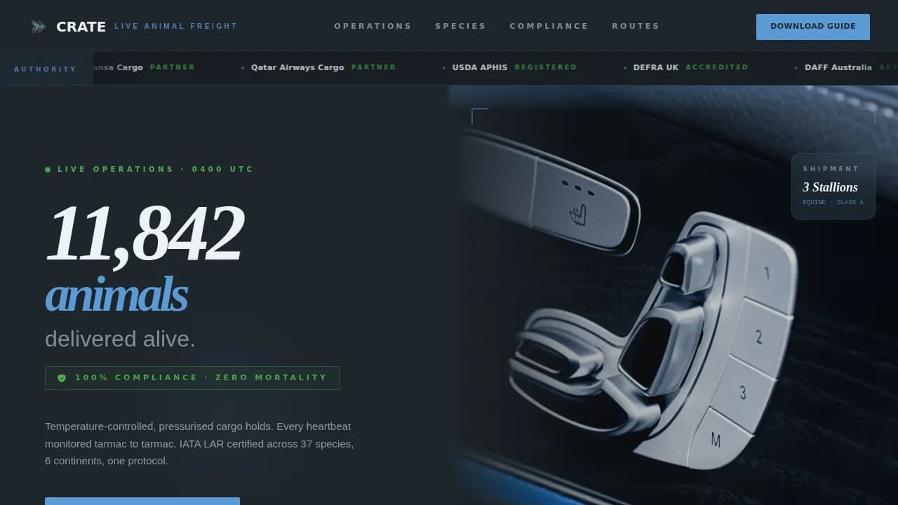 Transit — Expert Animal Logistics Landing Page Template