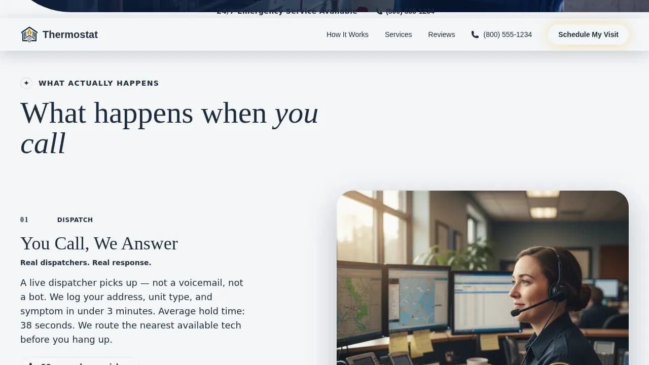 Thermostat - Trusted Residential HVAC Service Landing Page Template