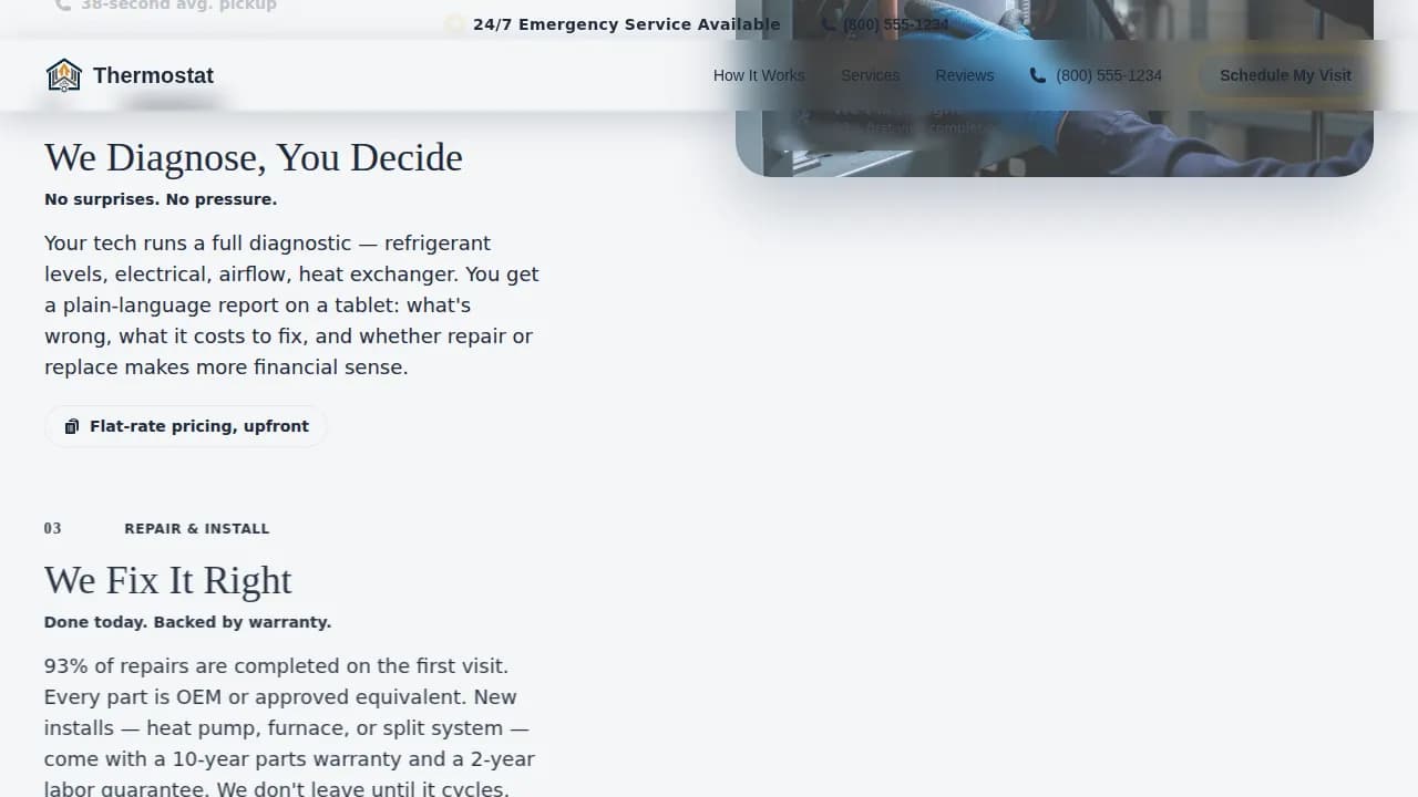 Thermostat - Trusted Residential HVAC Service Landing Page Template
