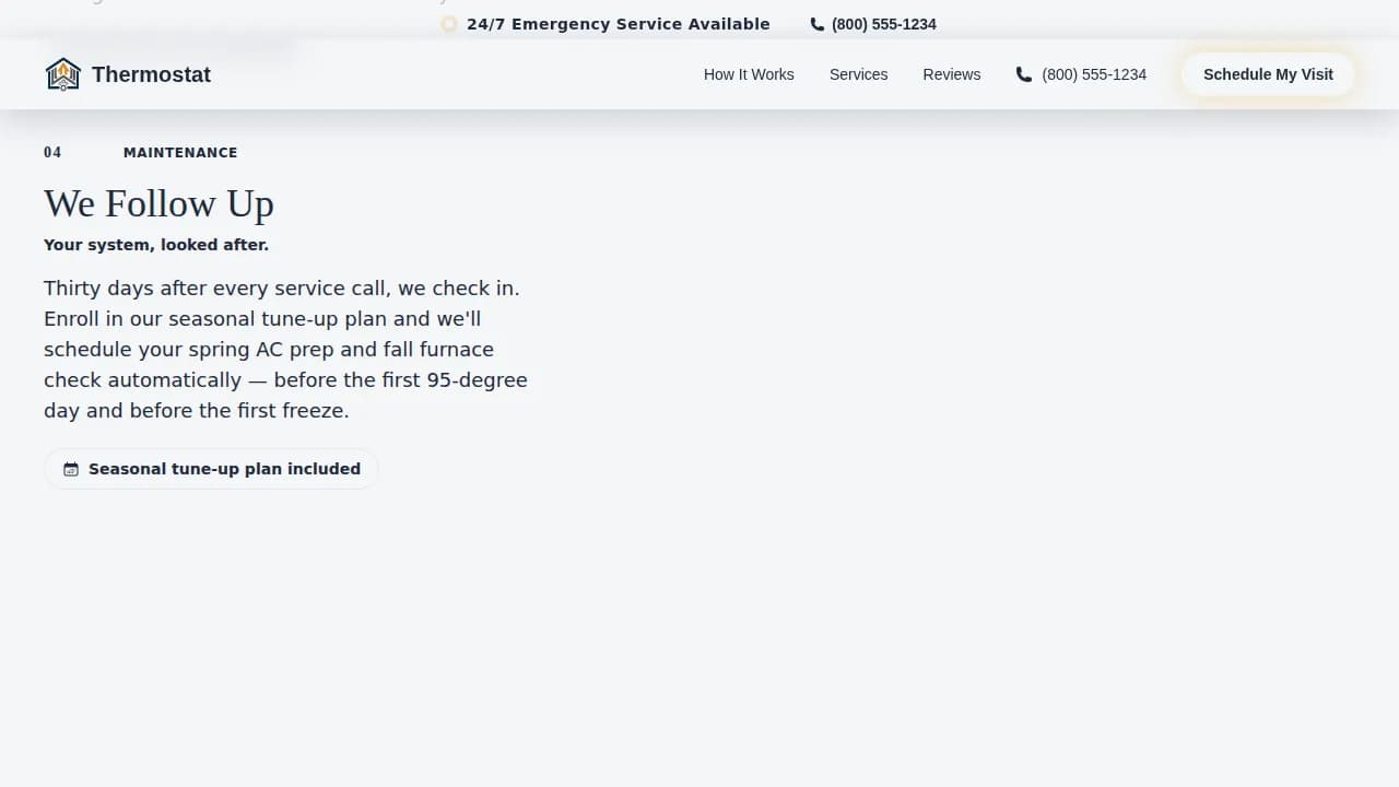 Thermostat - Trusted Residential HVAC Service Landing Page Template