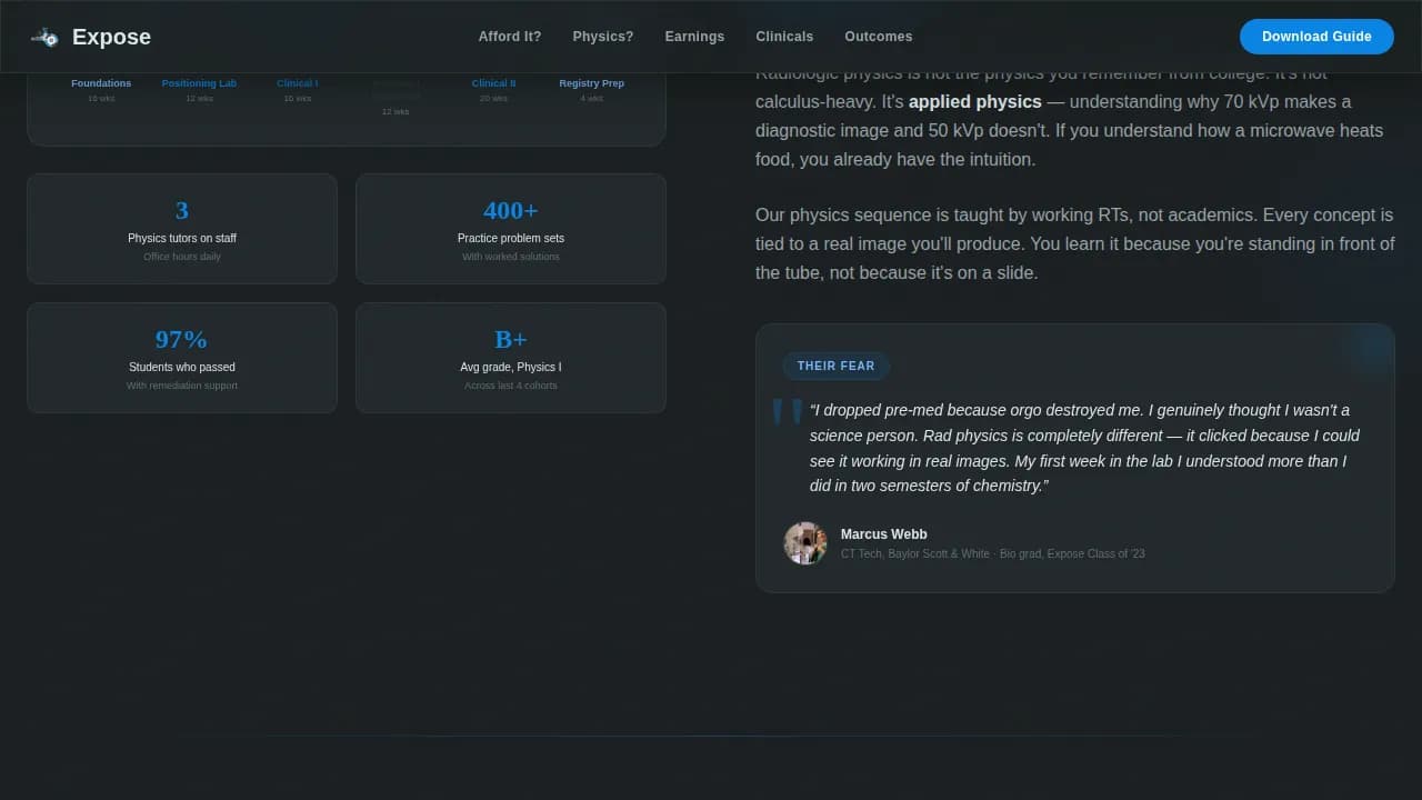 Radiate — Expert Radiology School Landing Page Template