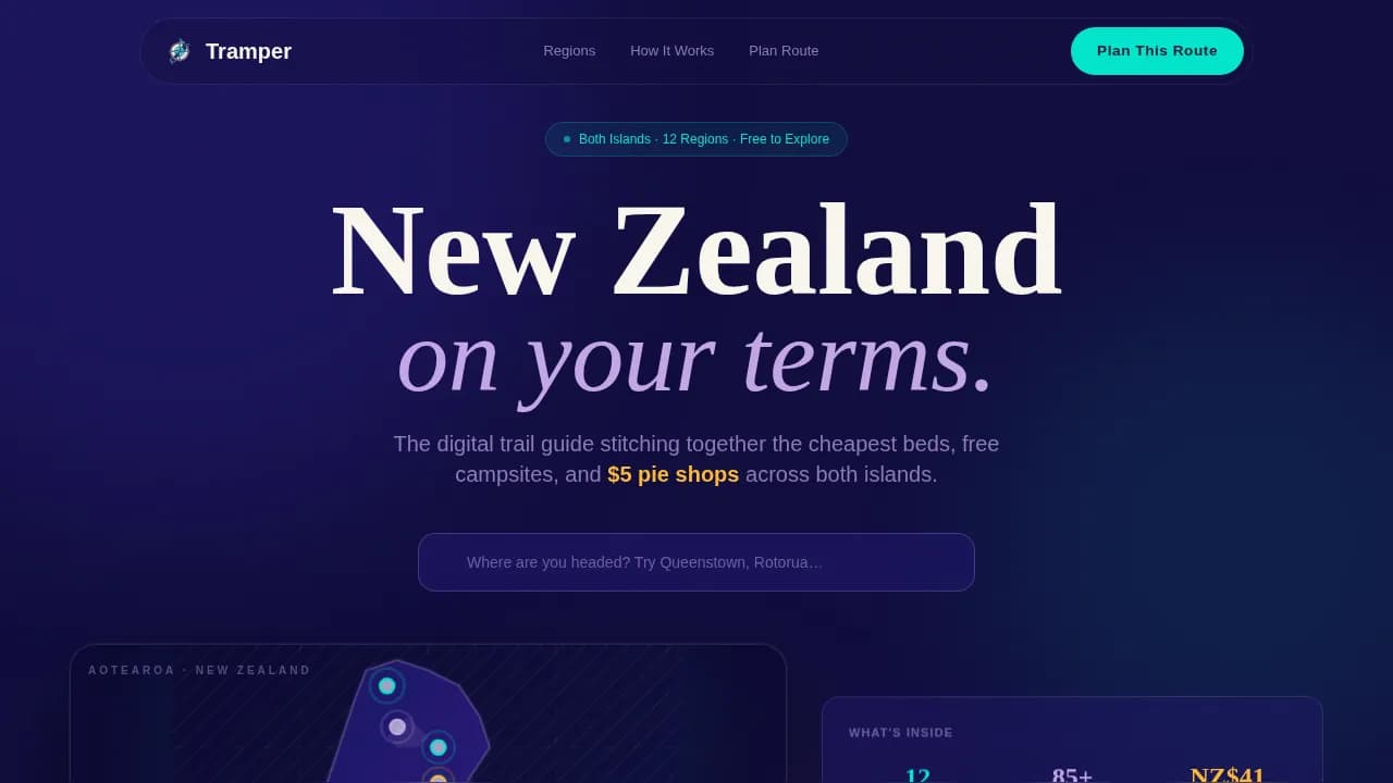 Wander — Affordable Backpacker Landing Page Template