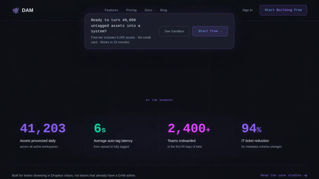 Vault — Intelligent Digital Asset Management Landing Page Template