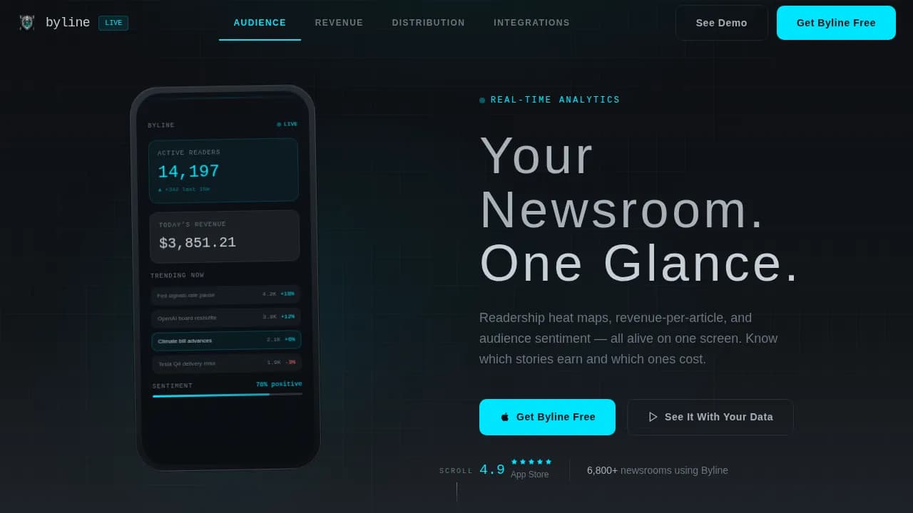 Newsbeat — Instant Analytics Mobile App Landing Page Template