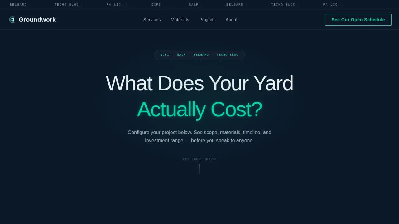 Hardscaping & Lawn Care Cost Estimator Website Template