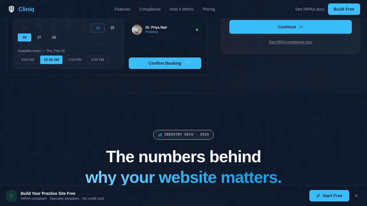 Cliniq - HIPAA-Ready Healthcare Website Builder Landing Page Template