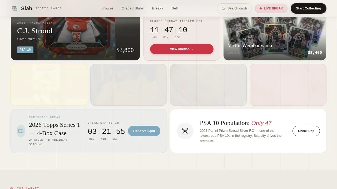 Grade — Elite Sports Memorabilia Landing Page Template