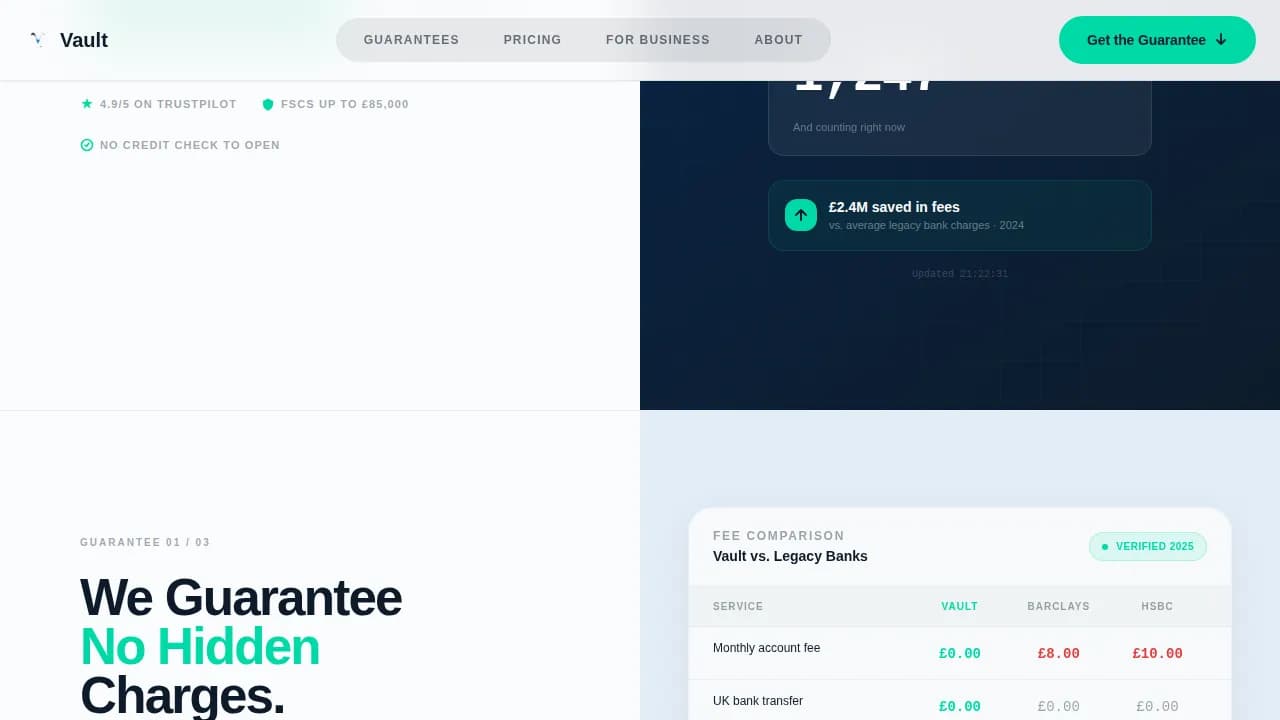Secure — Trust Fintech Banking Landing Page Template