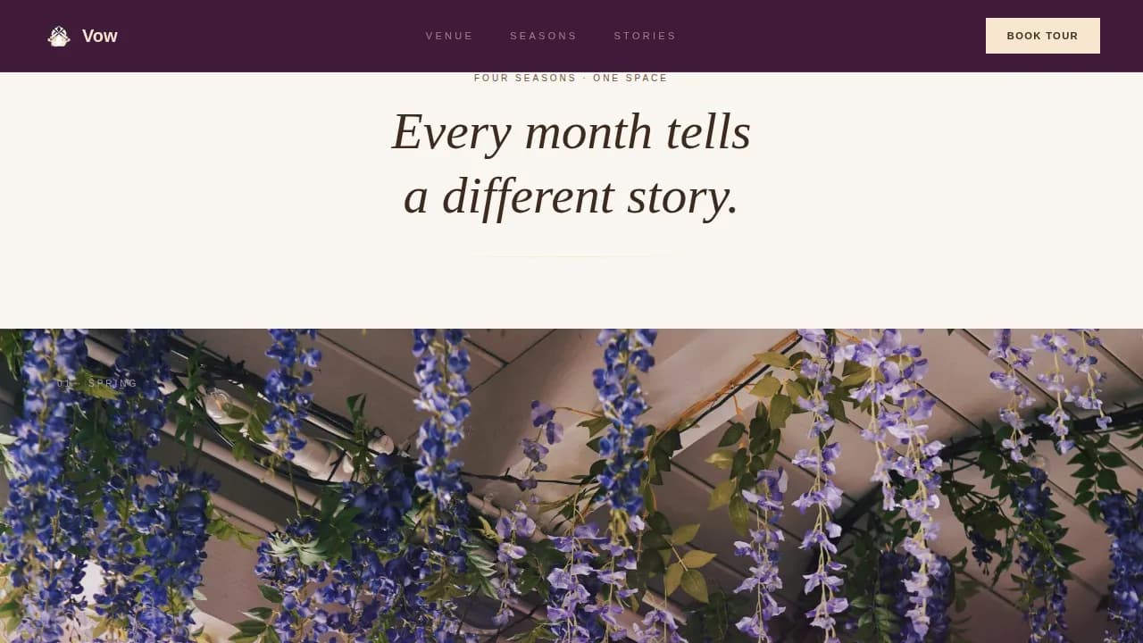 Eternity — Heritage Wedding Venue Landing Page Template