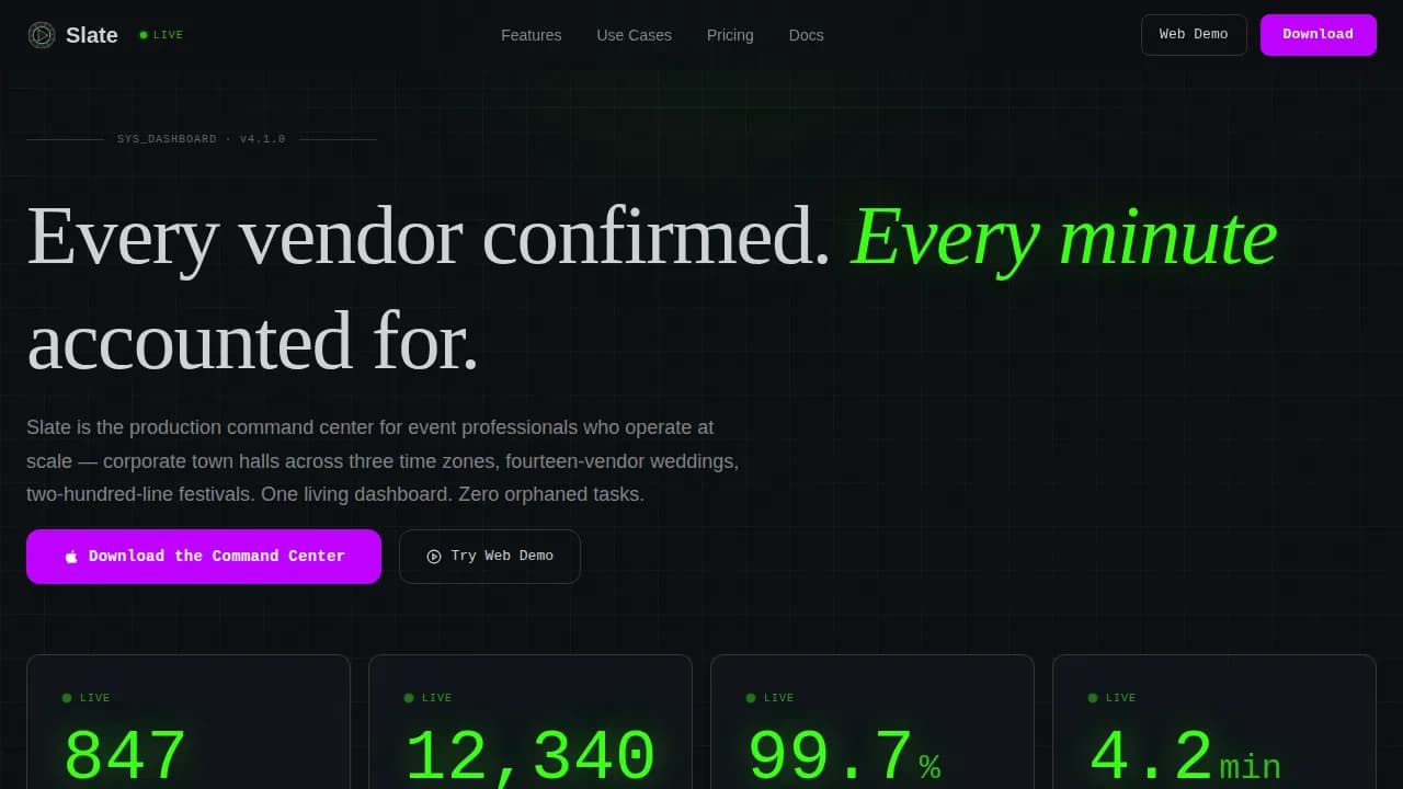 Blueprint — Intelligent Event Planning Landing Page Template