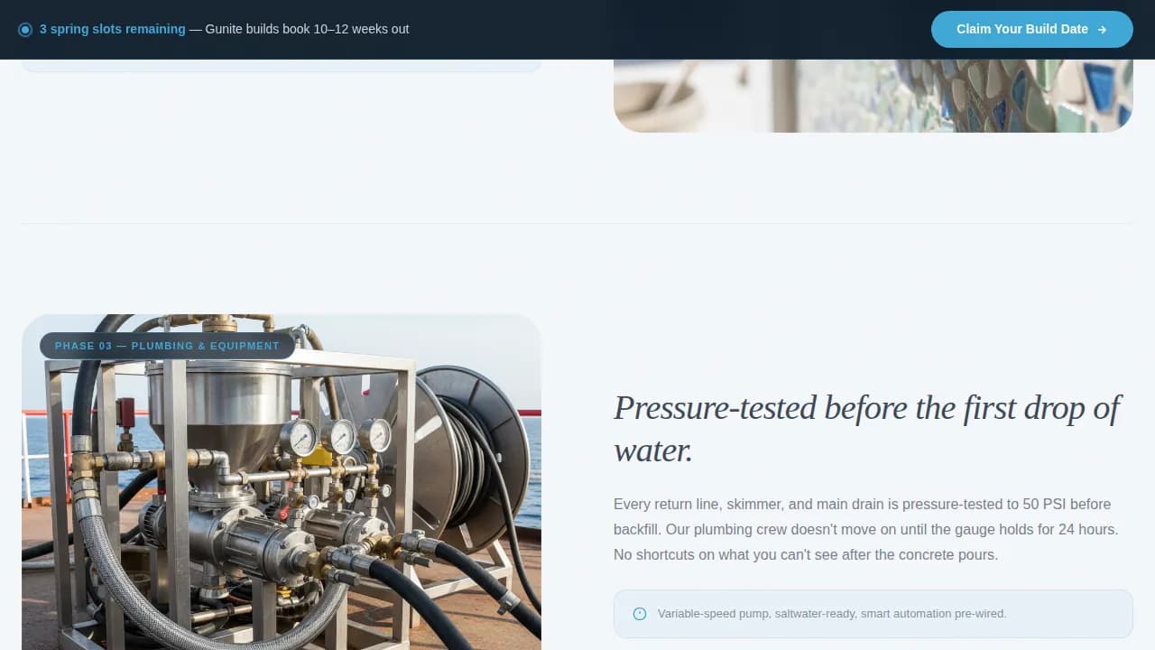 Current — Seasonal Pool Construction Landing Page Template