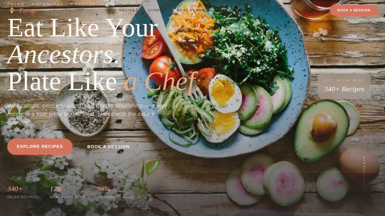 Wild — Gourmet Paleo Kitchen Landing Page Template