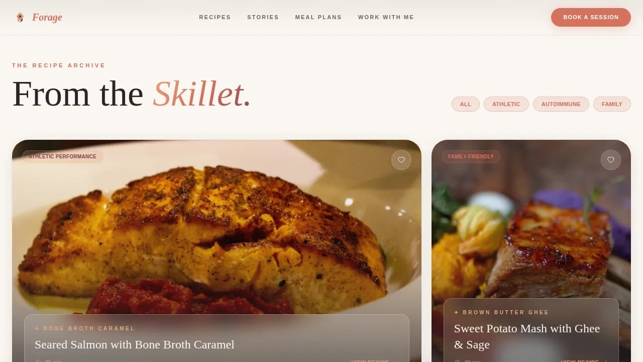 Wild — Gourmet Paleo Kitchen Landing Page Template