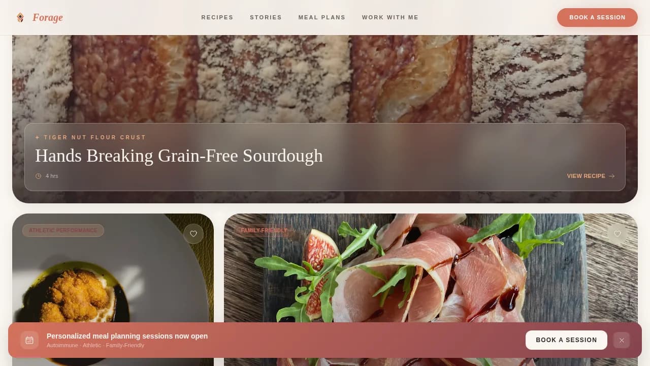 Wild — Gourmet Paleo Kitchen Landing Page Template