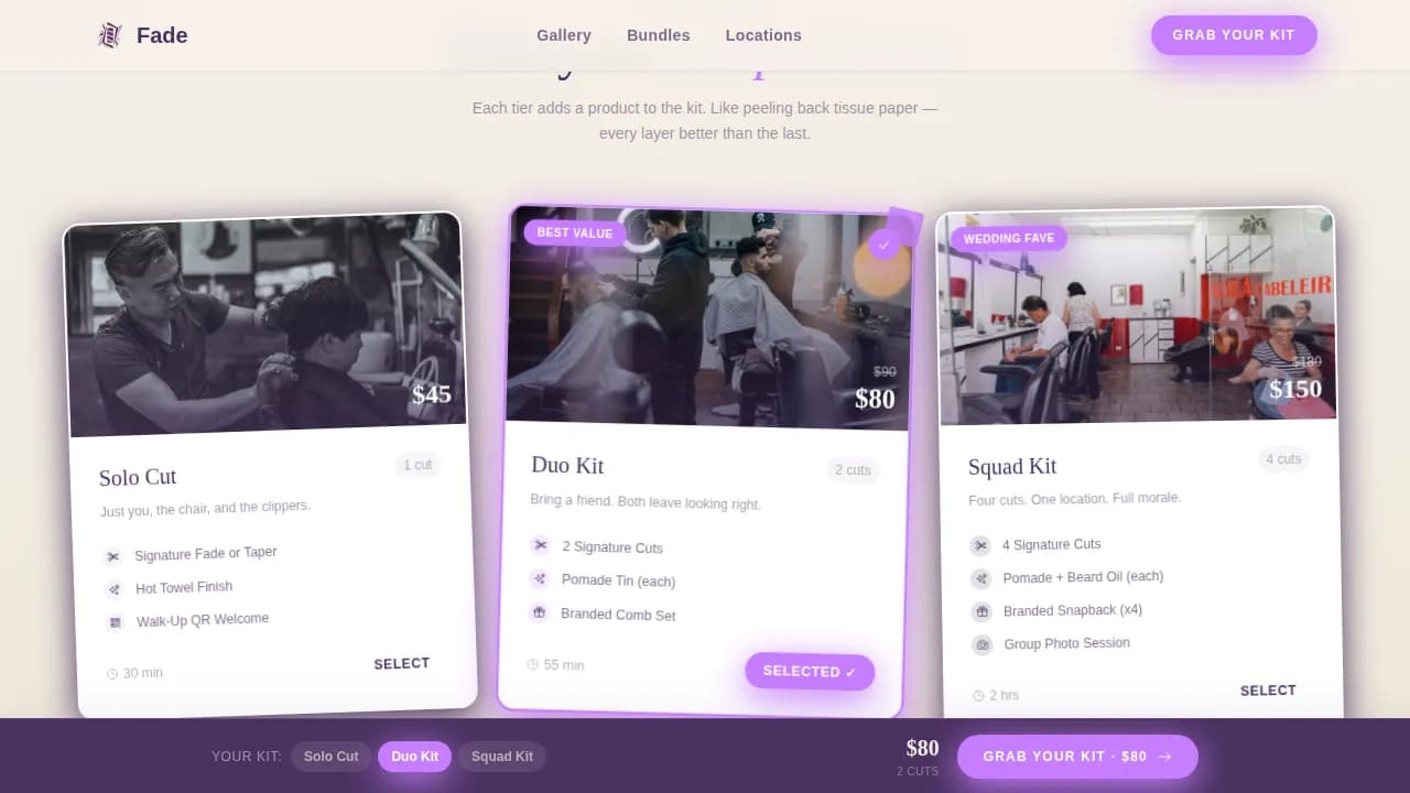 Clipper — Expert Barbershop Booking Landing Page Template