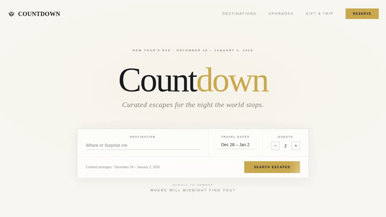 Festive — Luxury Holiday Travel Landing Page Template