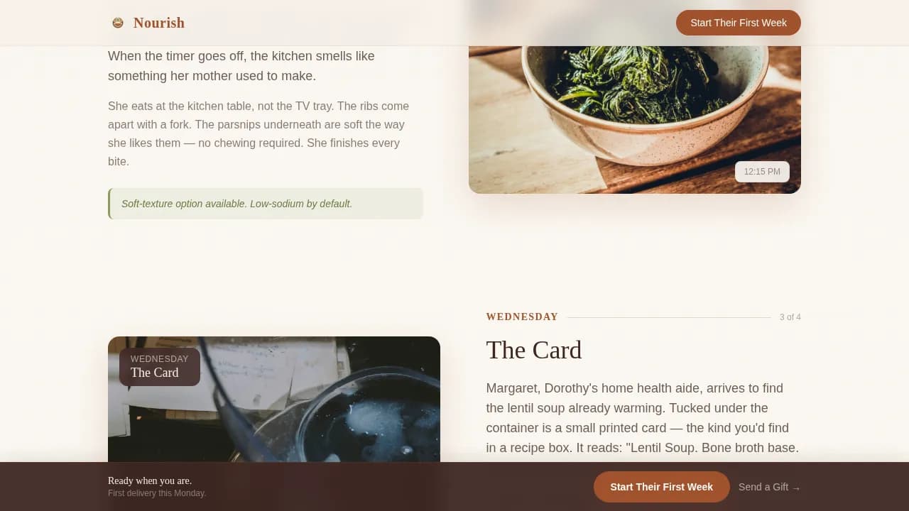 Vitality — Premium Senior Meals Landing Page Template
