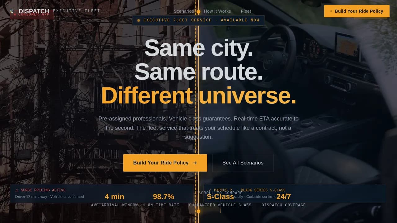 Transit — Premium Car Service Landing Page Template
