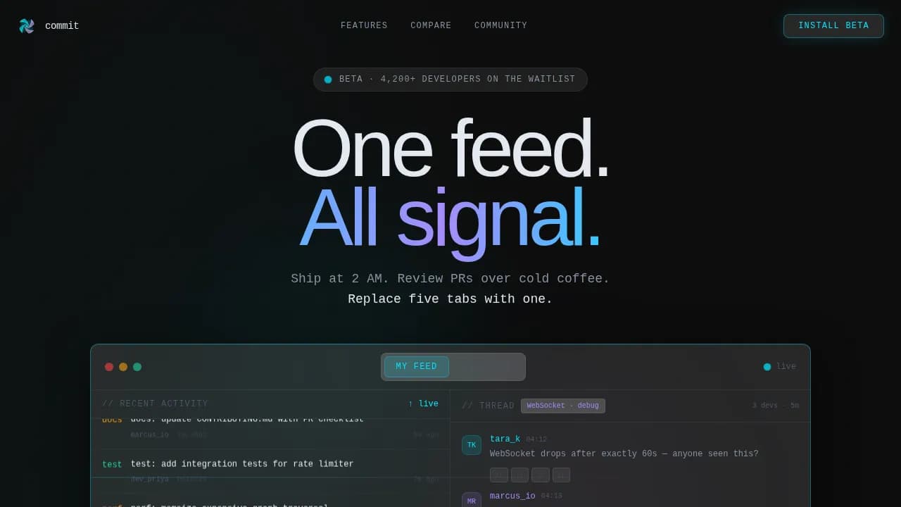 Unite — Developer Collaboration Platform Landing Page Template