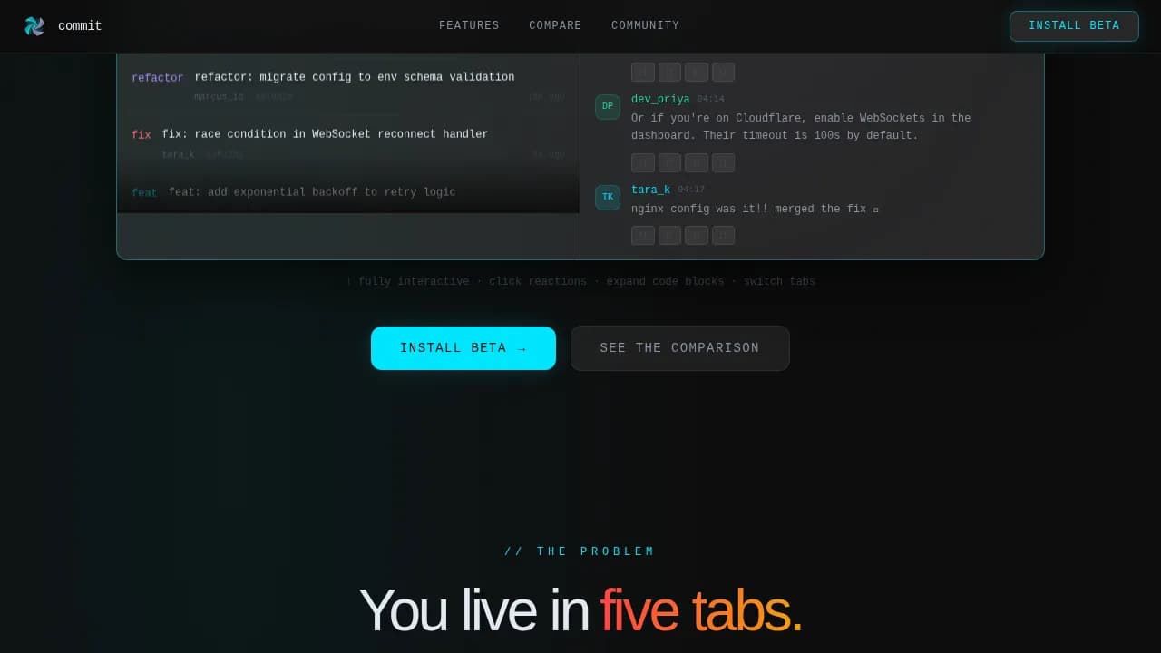 Unite — Developer Collaboration Platform Landing Page Template