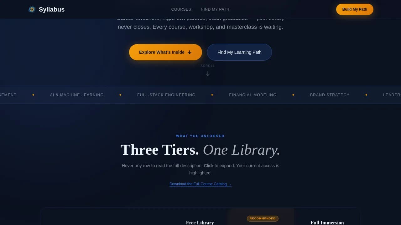 Curriculum — Accelerated Online Education Landing Page Template