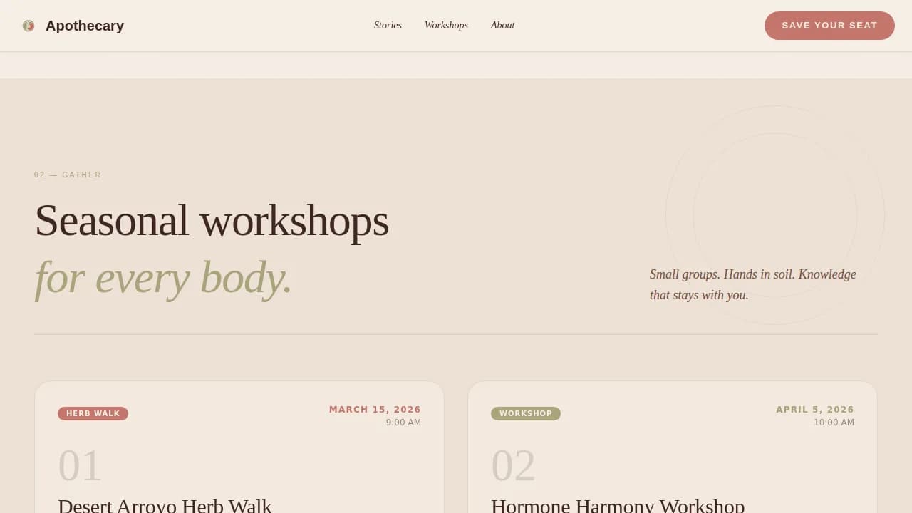Herbalist — Holistic Wellness Practice Landing Page Template