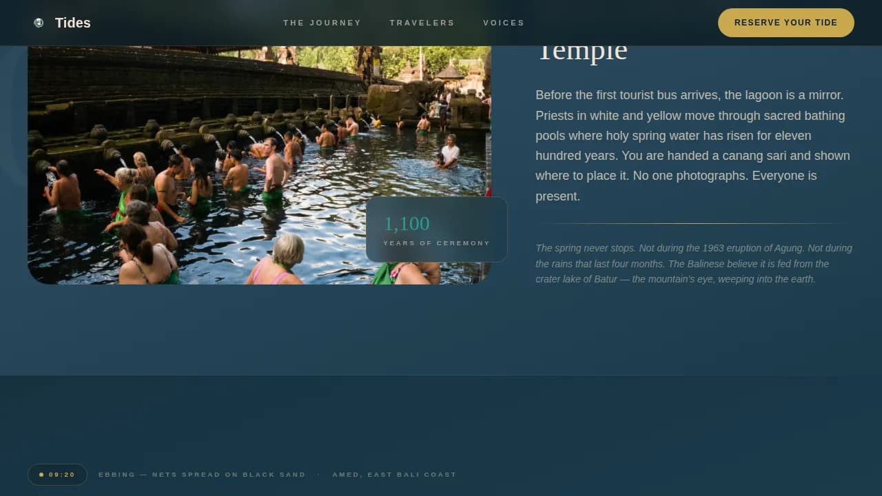 Voyage — Immersive Tropical Adventure Landing Page Template
