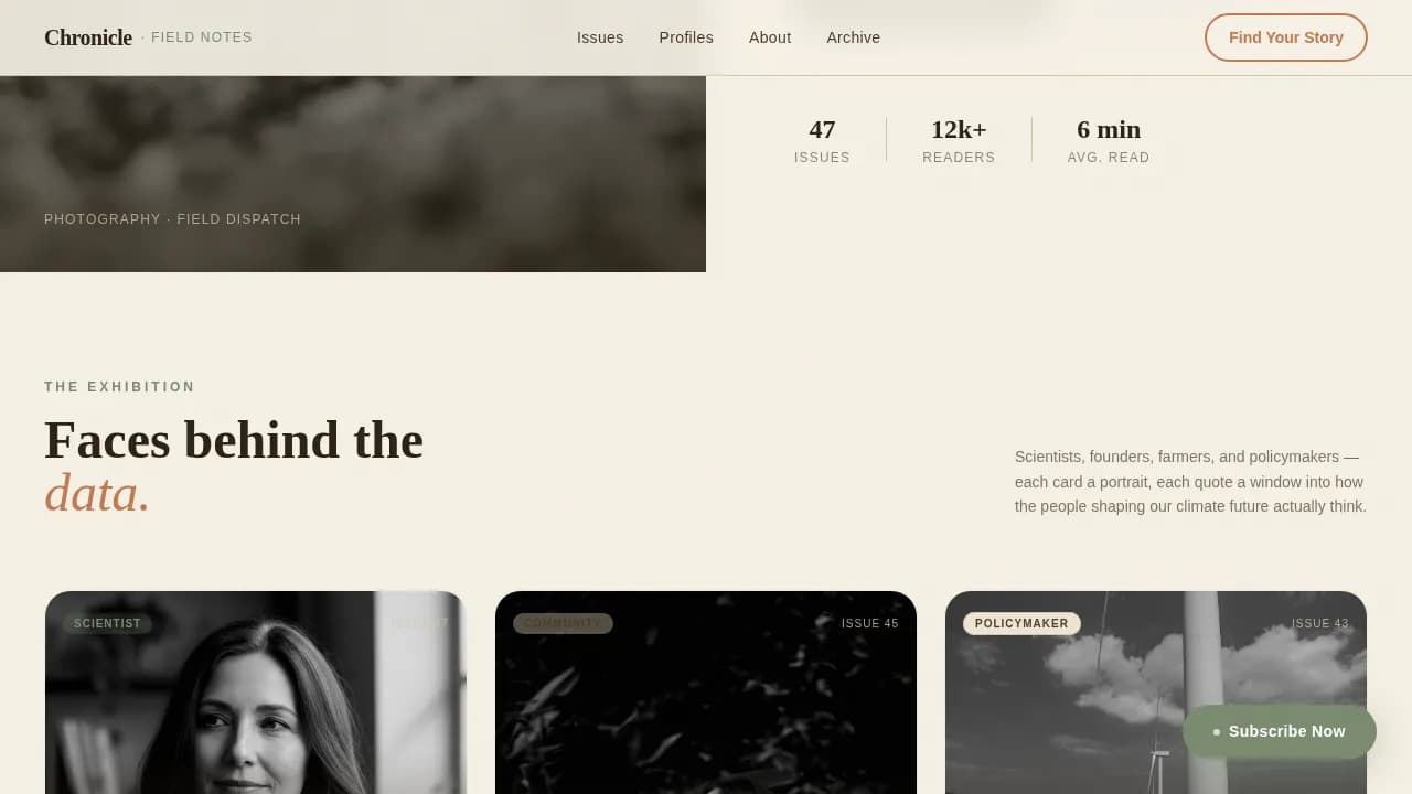 Journal — Compelling Environmental Newsletter Landing Page Template