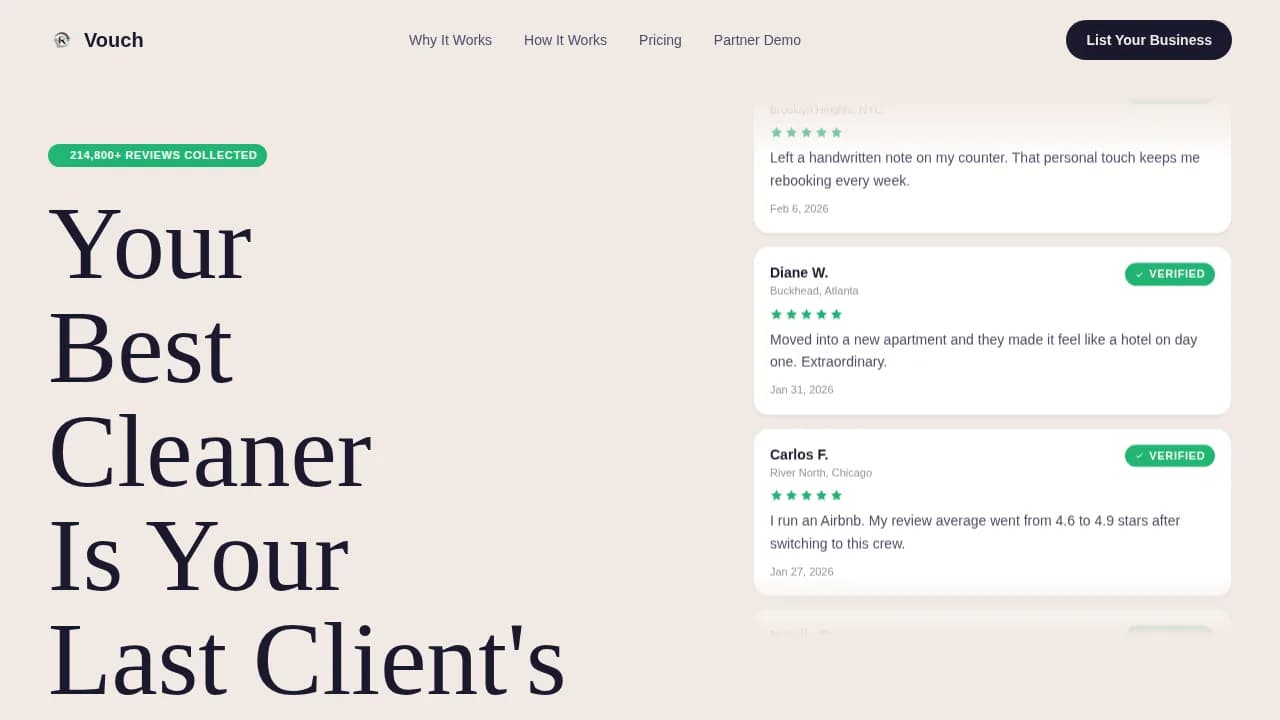 Testify — Verified Housekeeper Testimonials Landing Page Template