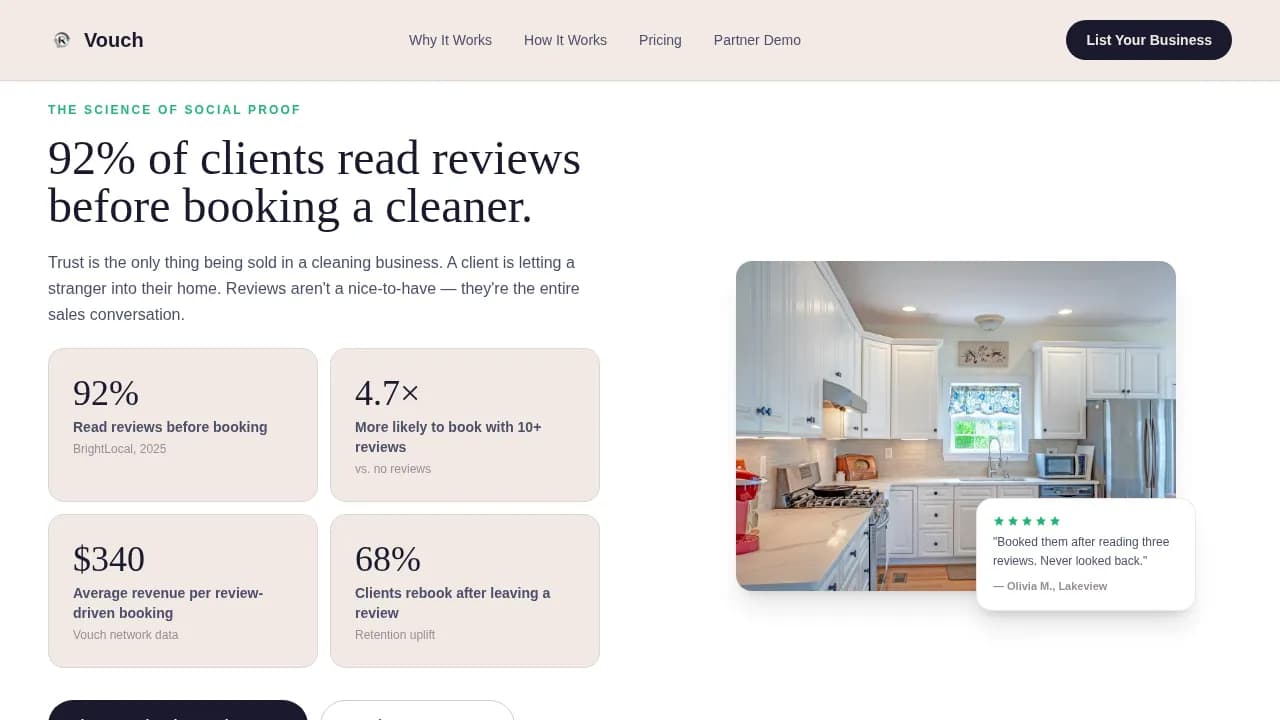 Testify — Verified Housekeeper Testimonials Landing Page Template