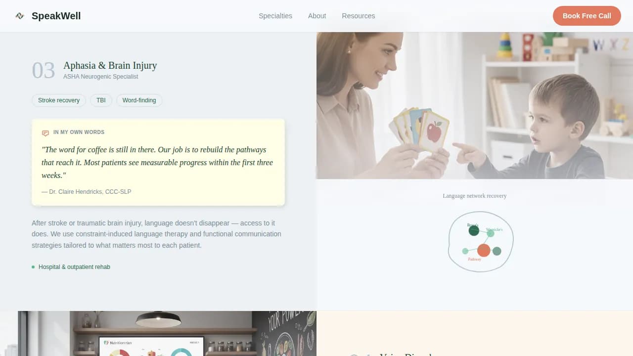 Vocal — Licensed Speech Therapy Landing Page Template