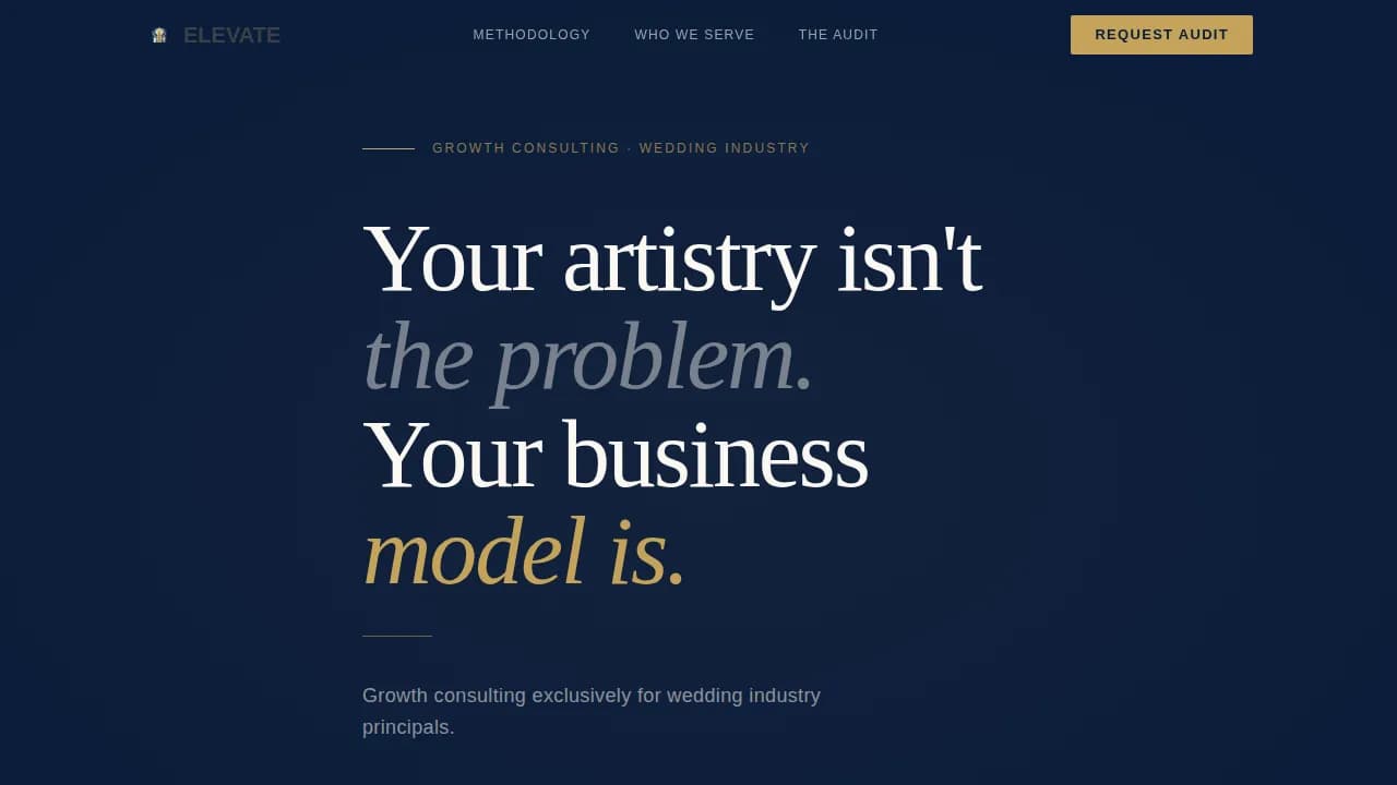 Elevate - Confidential Growth Consulting Landing Page Template