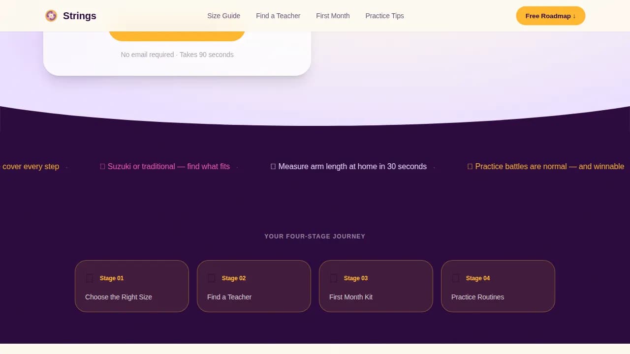 Harmony — Supportive Young Musician Landing Page Template