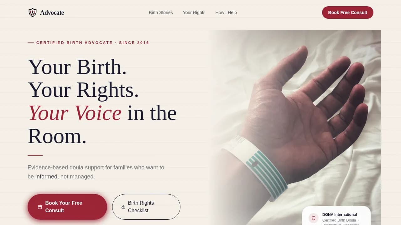 Empower — Transformative Birth Support Landing Page Template